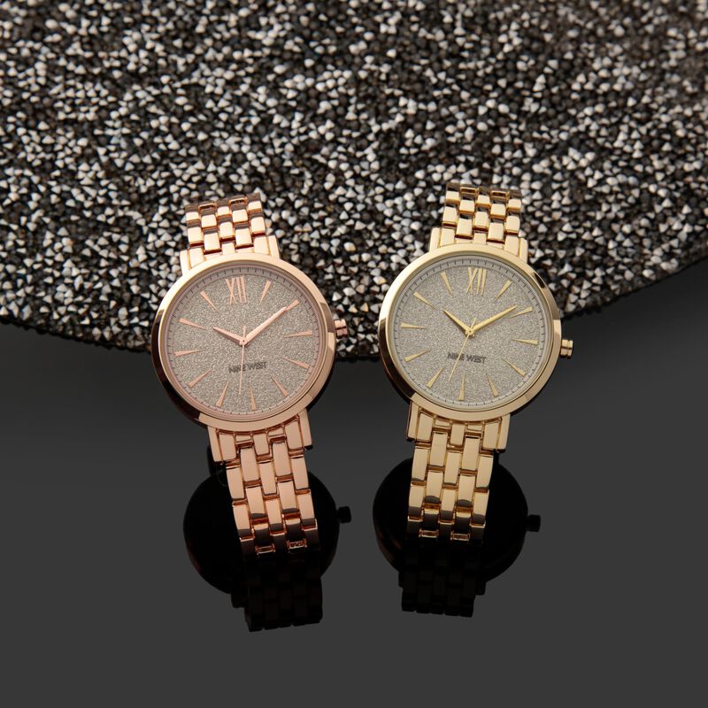 Pulsera Watch Nine West Nw/2402glgb En Tono Dor... image number null