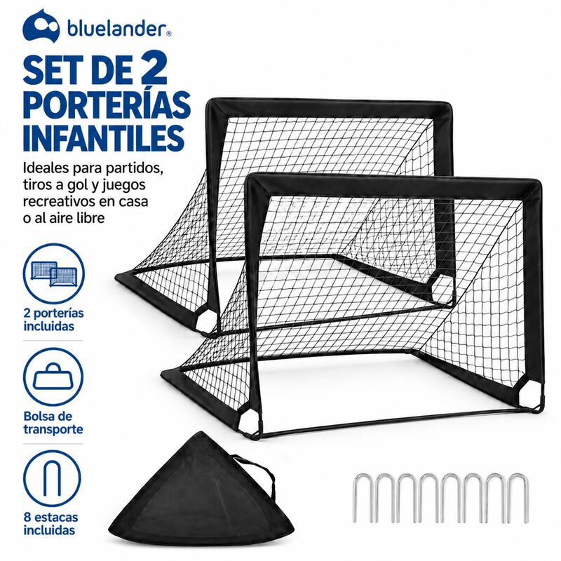 Set De 2 Porter&iacute;as De F&uacute;tbol Infantil Con Bolsa... image number null