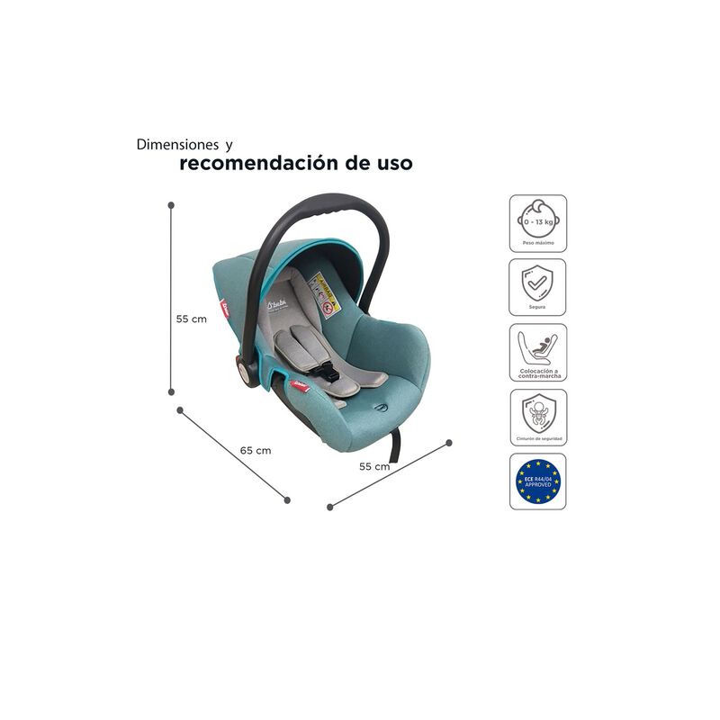 Autoasiento Portabeb&eacute; 0-12 Meses Con Cintur&oacute;n 3... image number null