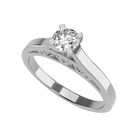 Anillo de Compromiso de 14K con Diamante de Laboratorio 0.20 CT F VS1 Talla 6 ORO BLANCO 14K &ndash; / M1203-20-14W-LG-6