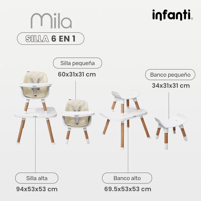 Silla Alta Mila 6 En 1 Beige image number null
