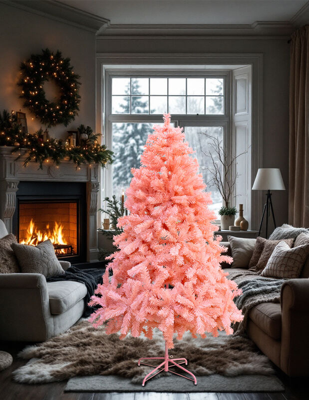 Árbol pino de Navidad rosa 180 cm vara de estre... image number null