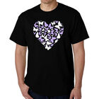 Camiseta Word Art Para Hombre - Coraz&oacute;n de Mariposa - Azul Marino