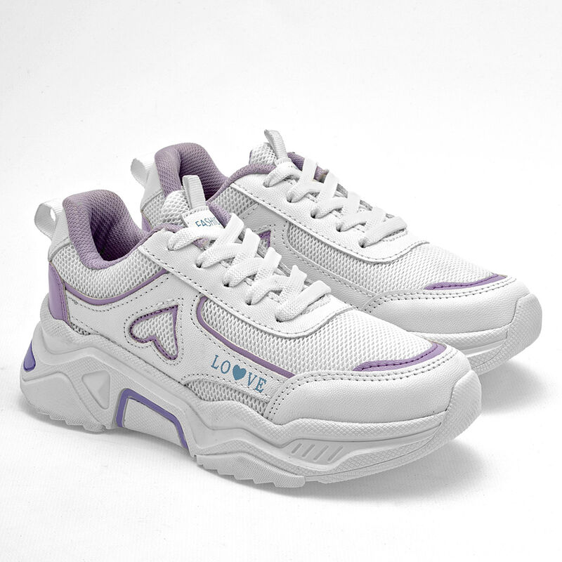 Moramora Tenis urbano para niña blanco lila image number null