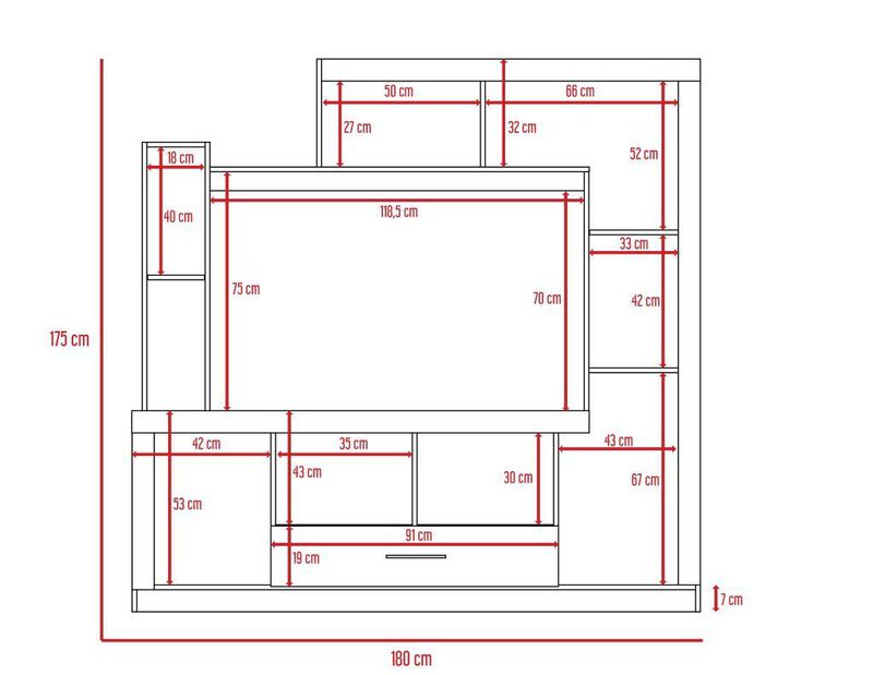 Mesa Para Tv Tolú con Espacio Para Tv De Hasta ... image number null
