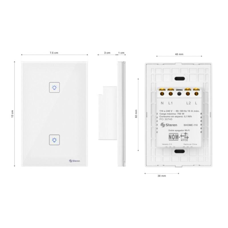 Apagador Wi-Fi* Touch Doble image number null