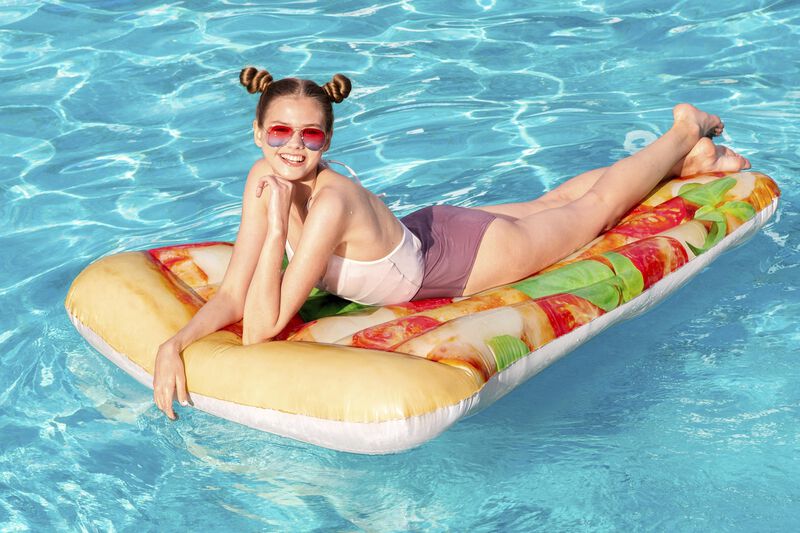 Cama inflable 1.88x1.30cm forma rebanada pizza image number null