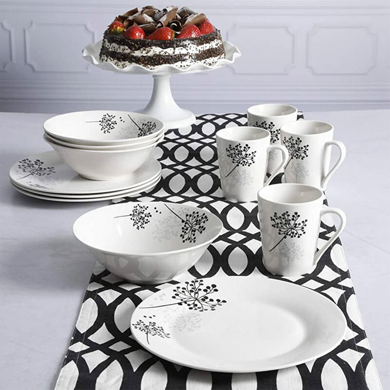 Vajilla Moderna Blanca Floral para 10 Personas ... image number null