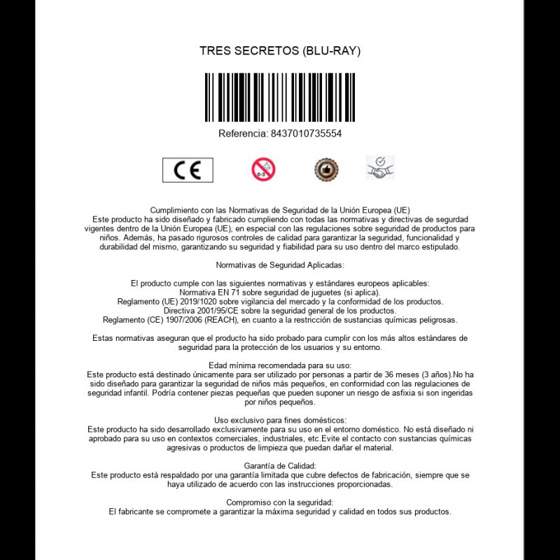 Tres Secretos (blu-ray) image number null
