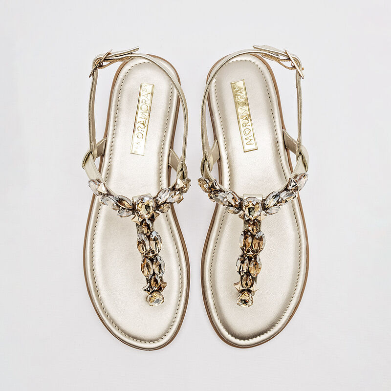 Moramora Sandalia para mujer dorado image number null