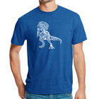 Camiseta Mezcla Premium Word Art Para Hombre - Dinosaurios - Azul Rey
