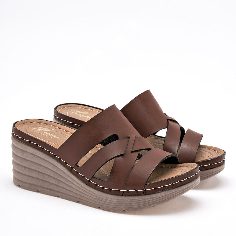 Flexmas Sandalia para mujer caf&eacute; image number null