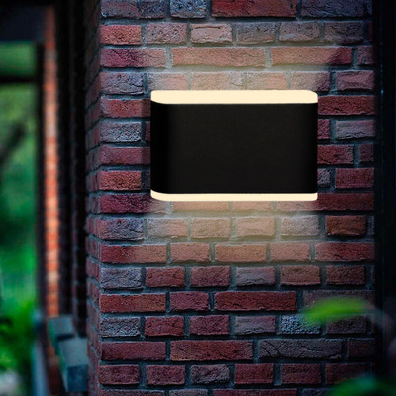 Lampara Muro Led Exterior Negro 12w Luz Suave C... image number null