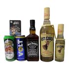 Cabrito Reposado 950 ml + Pacha 250 ml +  Jack Daniel's  700 ml + Volt Yellow Energy Guarana 473 ml + Vicky Chelada Con Chamoy Piña 473 ml + Baraja
