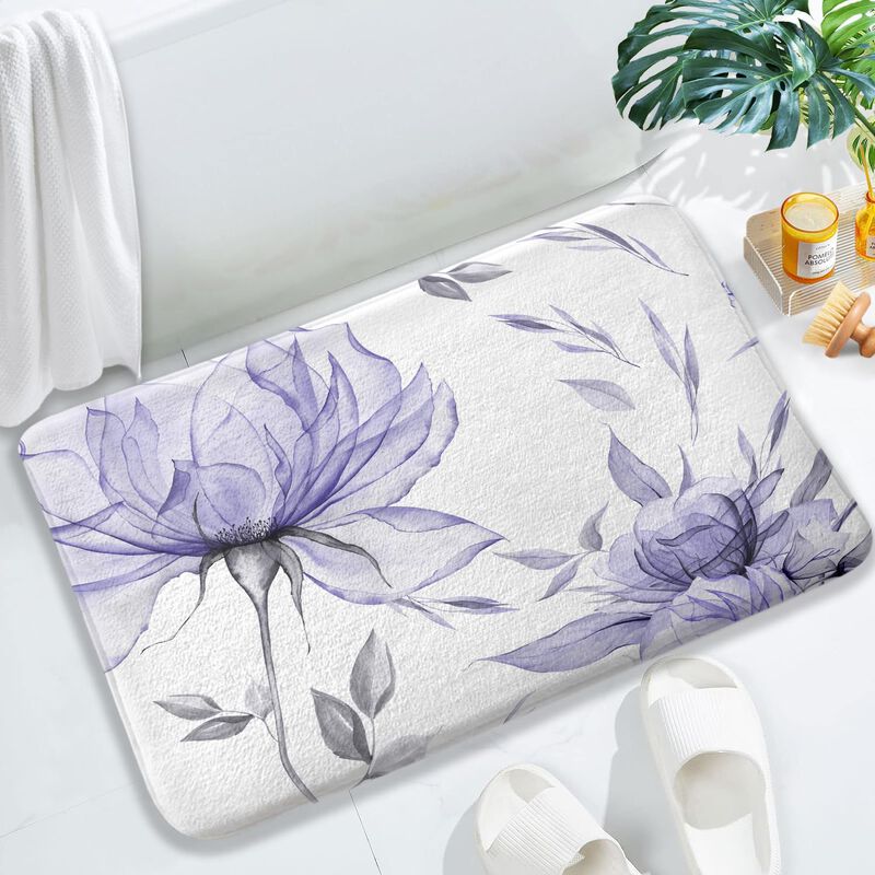 Tapete De Ba&ntilde;o Aeyadis 43x74 Cm Floral Suave Y ... image number null