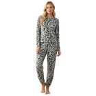 Pijama Pants Loungwear Jogger Leopardo Afelpado Miley  Color:Gris Talla:XL