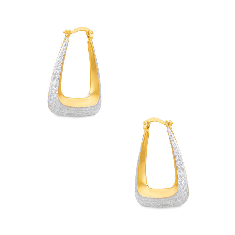 Arracadas Oro 10k Diamantado Platinado 13x21 | ... image number null