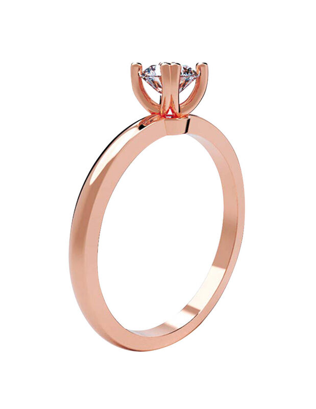 Anillo de Compromiso en Oro Rosa 14K con Circon... image number null