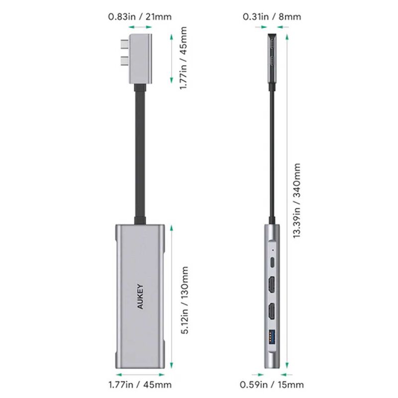 Cable HUB Adaptador AUKEY 9 en 2 para MacBook 2... image number null