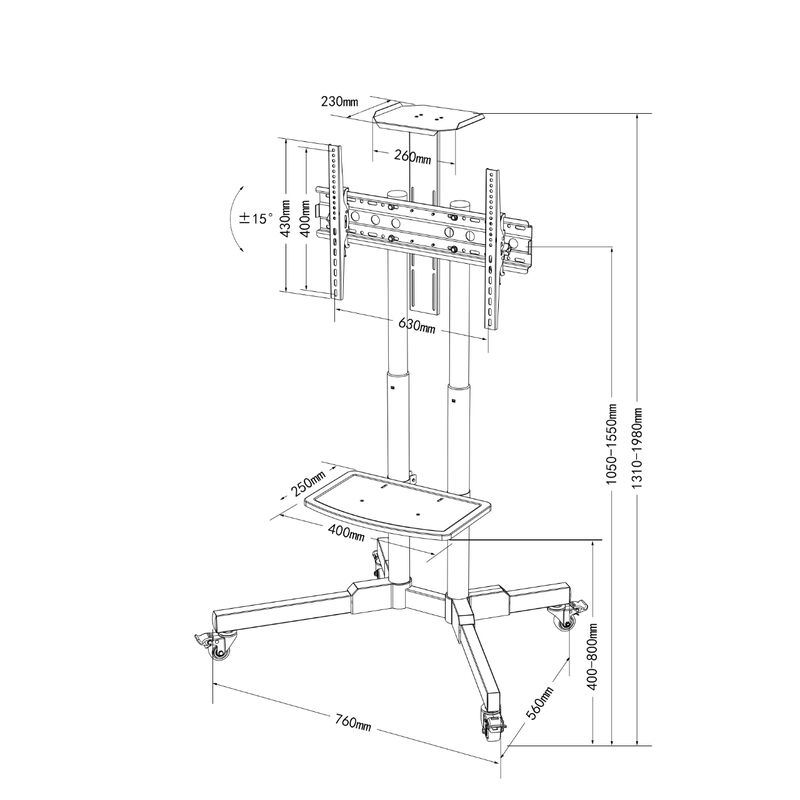 Soporte Para Tv Con Ruedas 32/75pulg Audiobahn ... image number null
