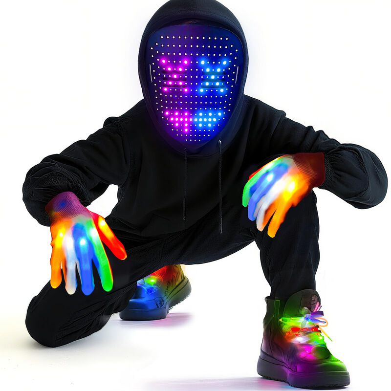 Set De M&aacute;scara Camlinbo Led Con Guantes Y Cordo... image number null