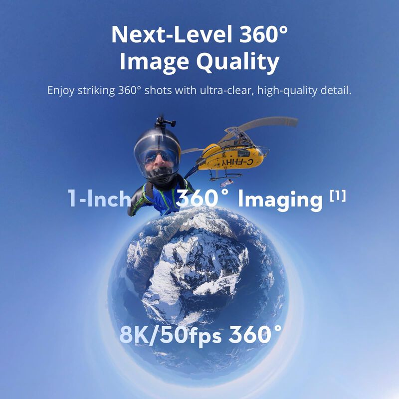 C&aacute;mara 360 Dji Osmo Waterproof 8k 360&deg; Con 3 Ba... image number null