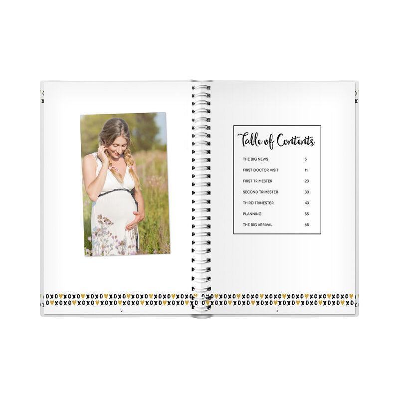 Diario Del Embarazo Negro /Blanco/Oro image number null