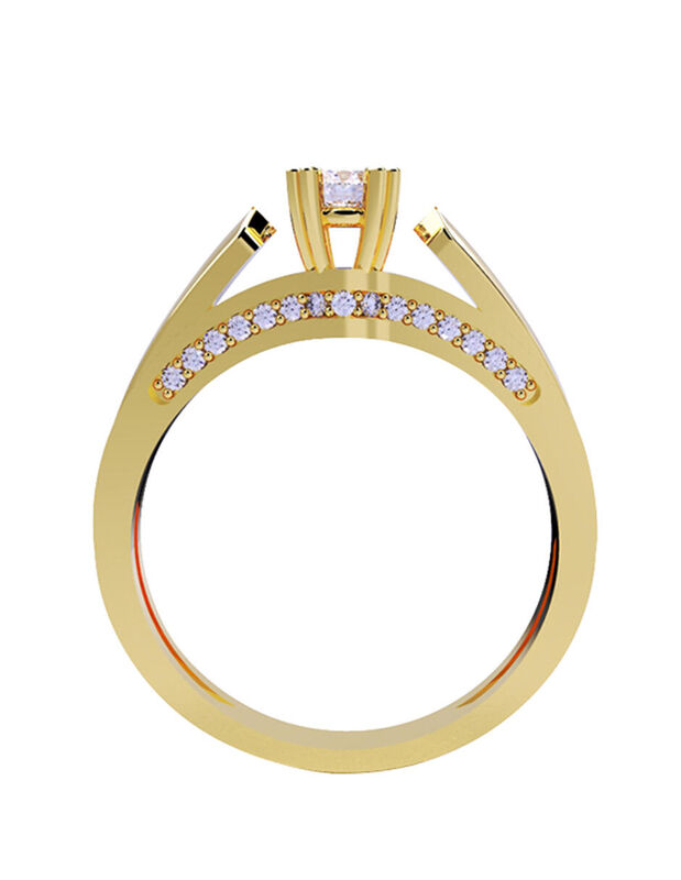 Anillo de Compromiso de 14K con Diamante de Lab... image number null