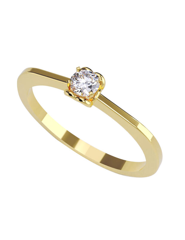 Anillo de Compromiso en Oro Amarillo 14K con Ci... image number null