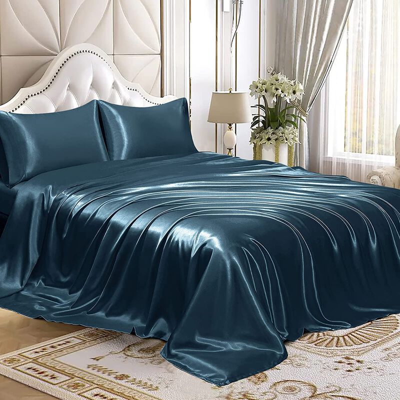 S&aacute;bana Plana Homiest Matrimonial 206 cm Azul Ma... image number null
