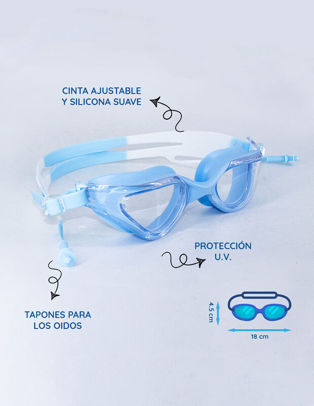 Goggles De Nataci&oacute;n Ajustable Con Tapones Audit... image number null