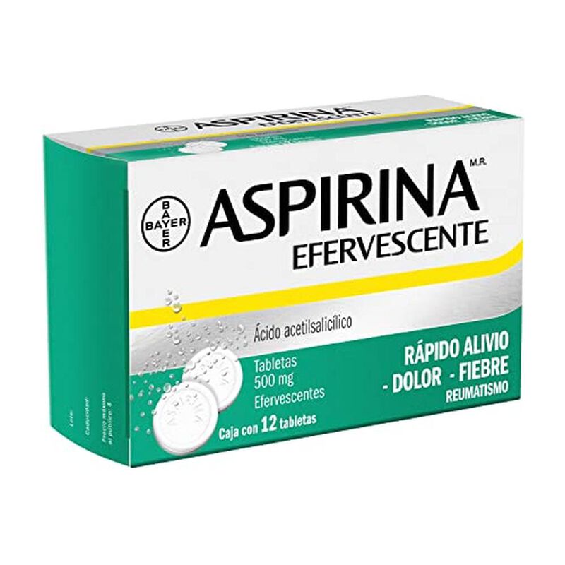 Aspirina 12 Tabletas Efervescentes 500 Mg image number null