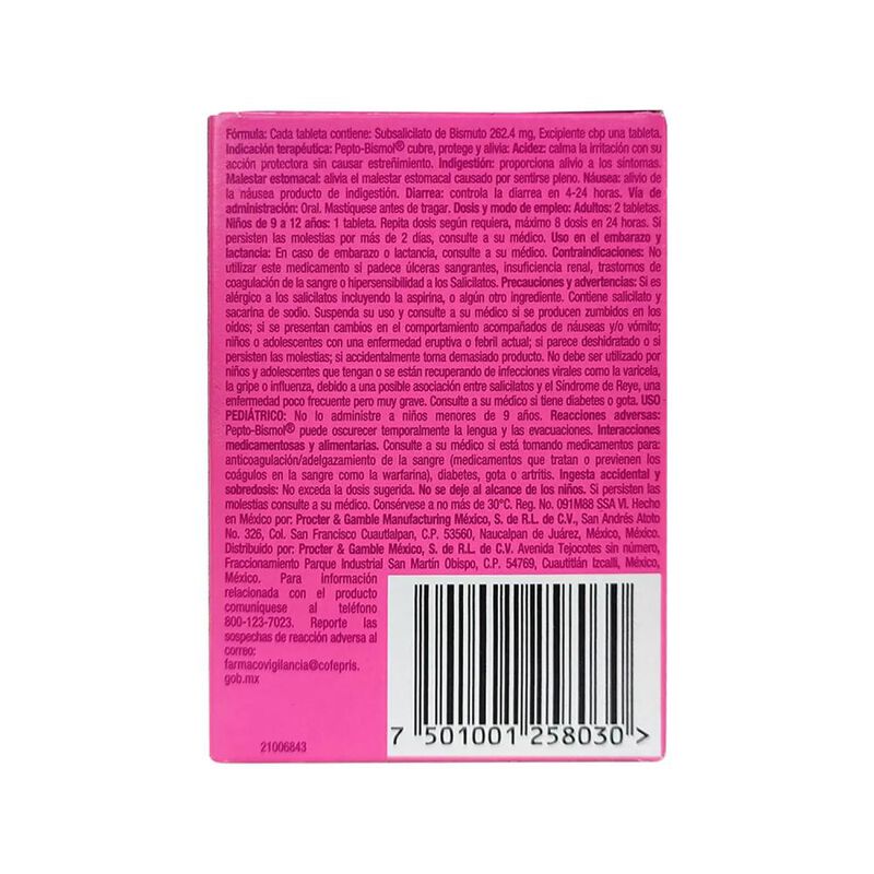Pepto Bismol 262 Mg 24 Tableta(s) image number null