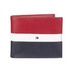Cartera Tommy Hilfiger De Piel Con Bloqueo Rfid Para Hombre, Color Rojo Y Azul Marino