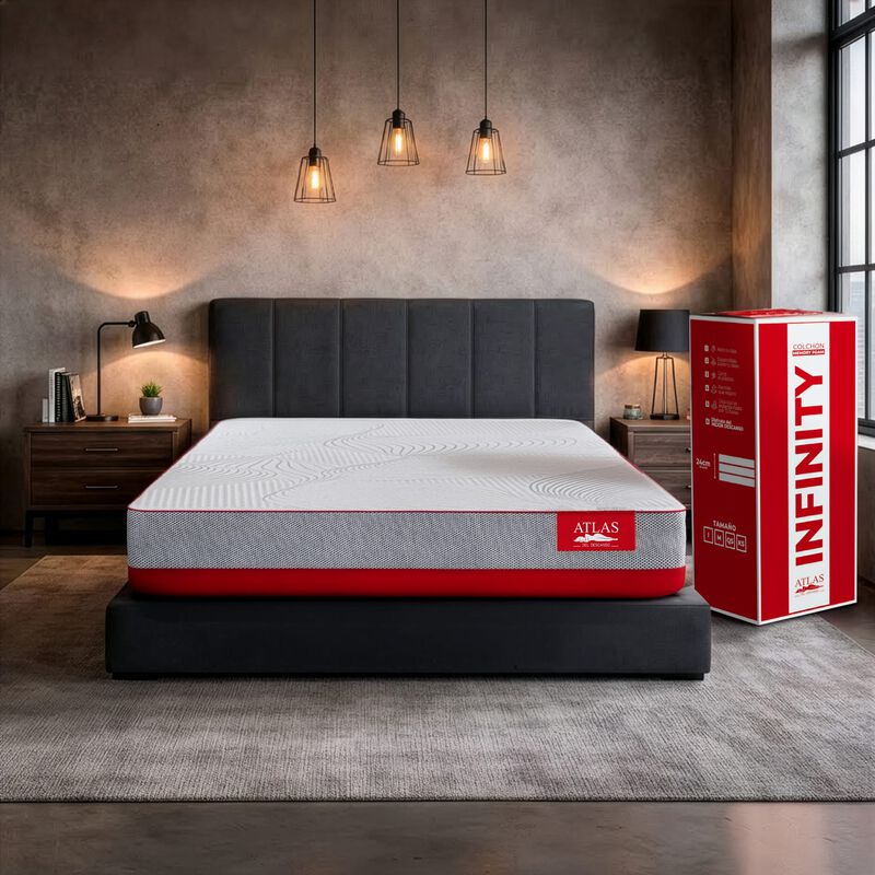 Colch&oacute;n Matrimonial En Caja Atlas Infinity 24 c... image number null