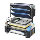 Organizador De Escritorio Simple Trending De 7 Niveles Con Soporte Para Bol&iacute;grafos Negro