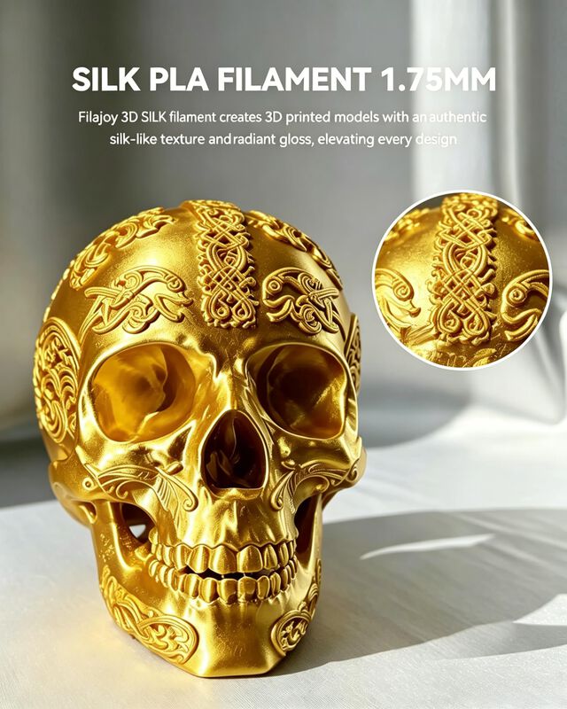 Filamento Pla Filajoy3d 1,75 mm Dorado 1 kg Sil... image number null