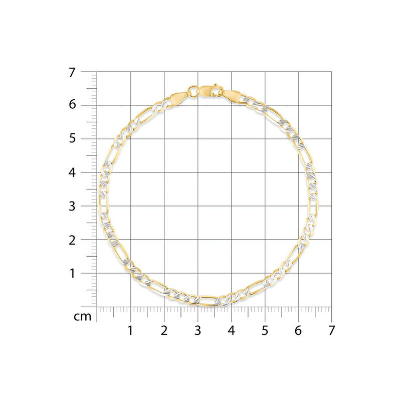 Pulsera De Oro Amarillo Con Platinado 14K 3X1 (... image number null