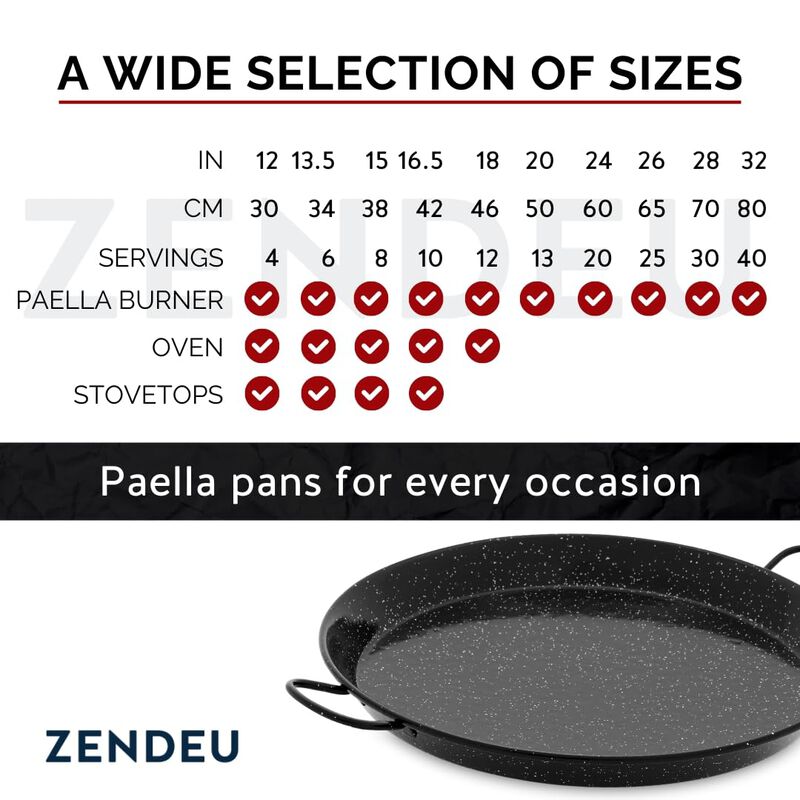 Paellera Zendeu De 38 cm, Acero Al Carbono Esma... image number null