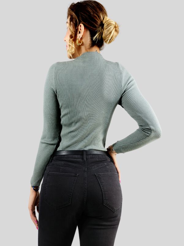 Sueter De Mujer Cuello V Sueteres Canalé Para D... image number null