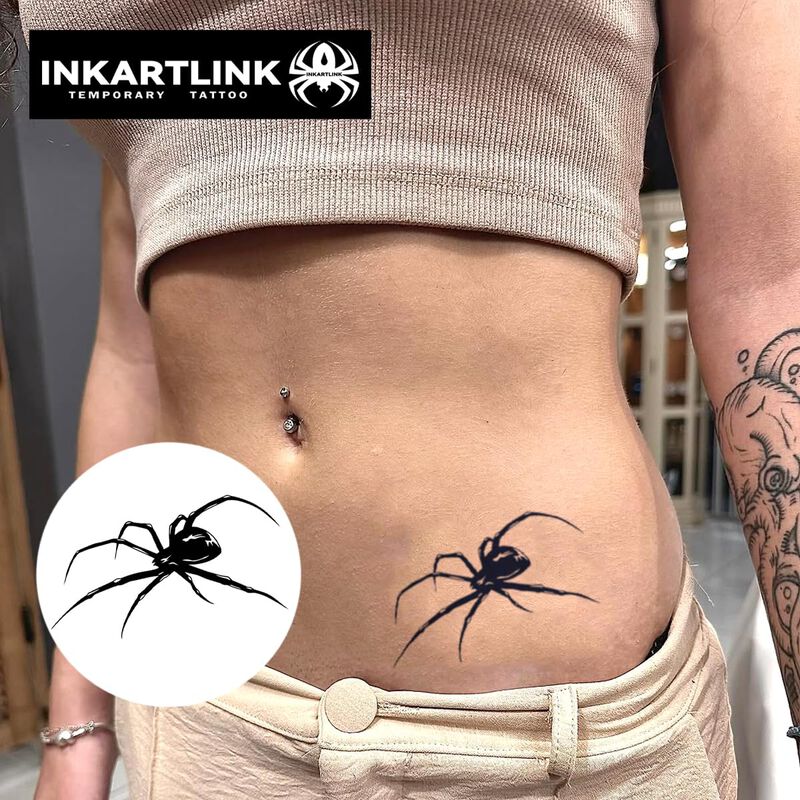Tatuaje Temporal Inkartlink Dise&ntilde;o Ara&ntilde;a - 2 L&aacute;... image number null