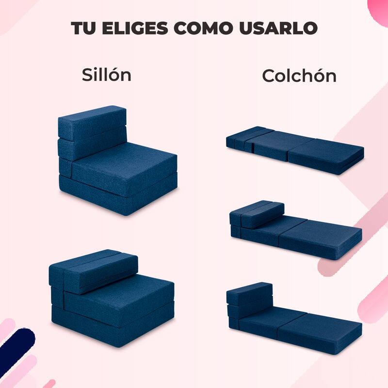 Sillón Plegable Tipo Puff Atlas Basics Marino image number null
