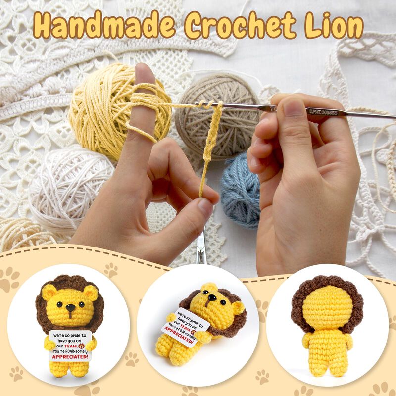 Figura De Le&oacute;n De Crochet Hudiegify 7 cm Hecha ... image number null