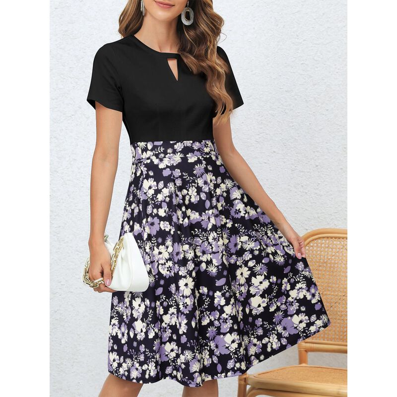 Vestido Yathon Floral Flare Swing Casual con Bo... image number null