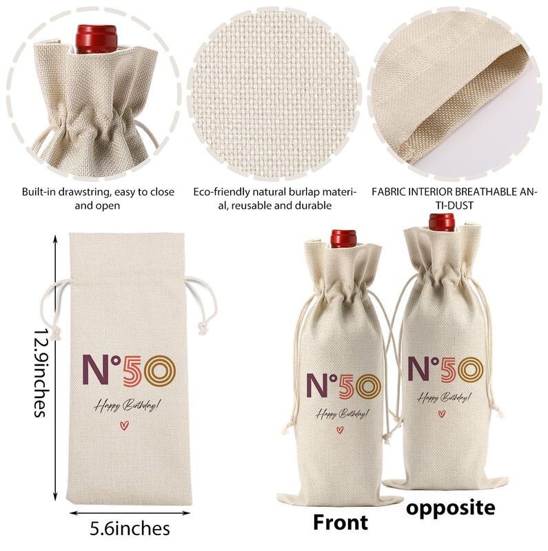 Bolsa De Vino Fbcczey 14 cm X 33 cm De Yute &ndash; C... image number null