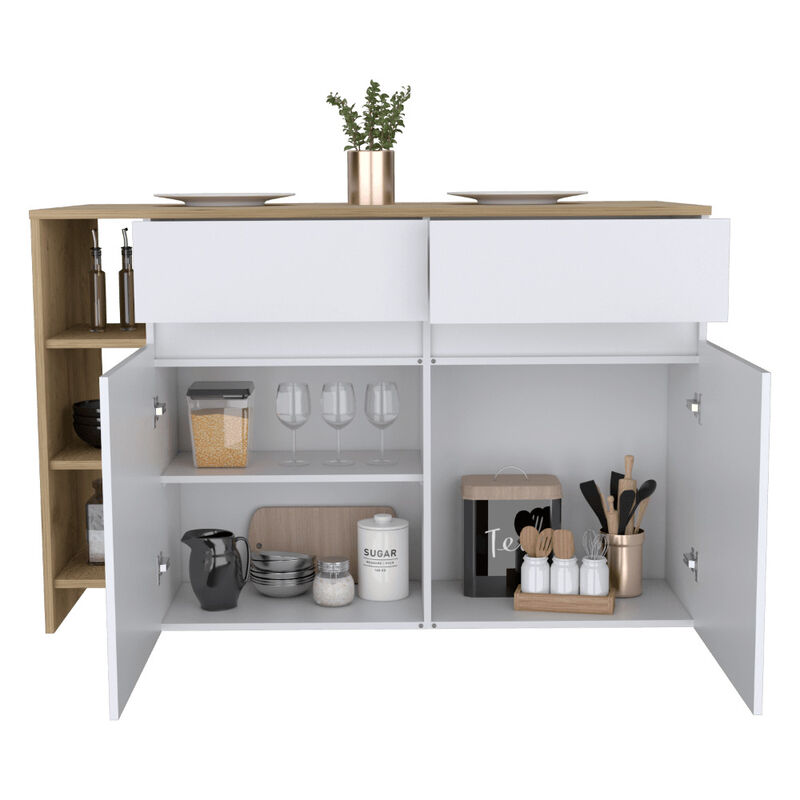 Barra De Cocina Polux Blanco Y Beige Virtual Mu... image number null