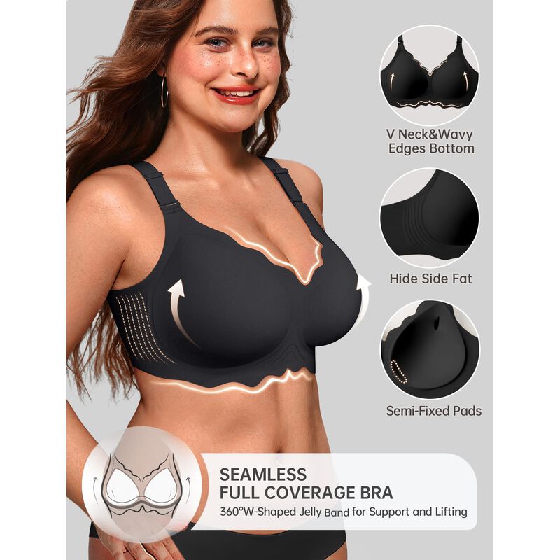 Sujetador OEAK Sin Aros Push-up 2 Uds. XL Negro image number null