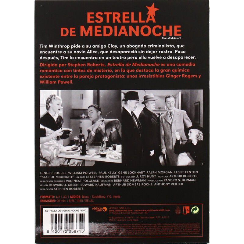 Estrella De Medianoche (dvd) 1935 Star Of Midni... image number null