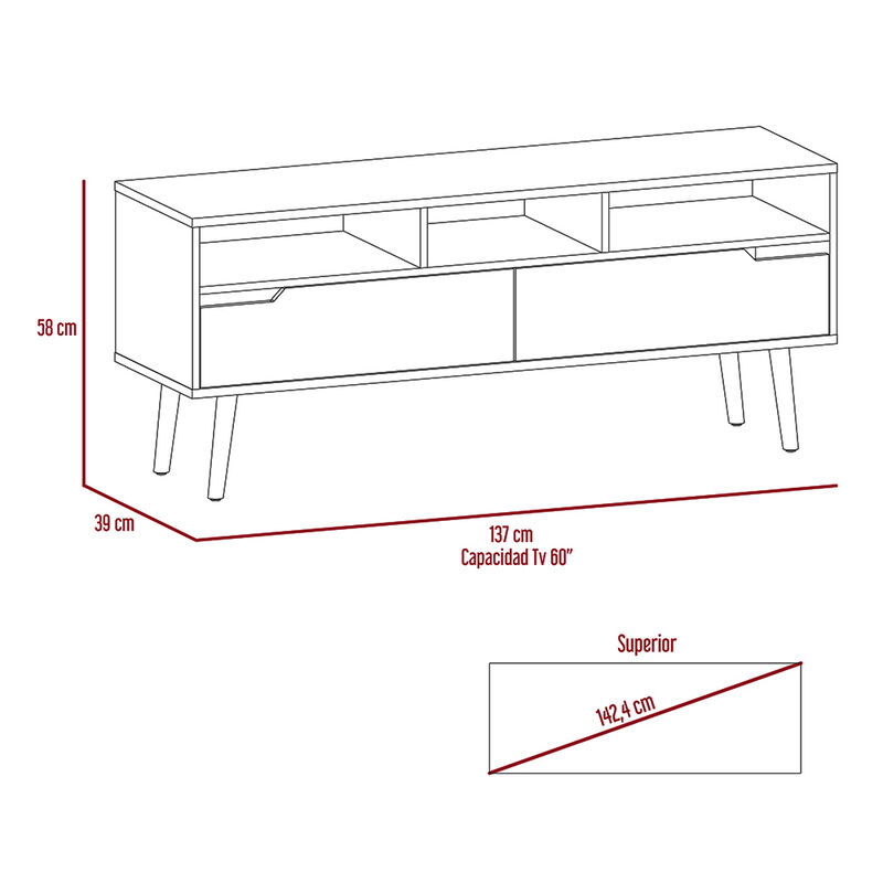 Rack para TV 60" Oslo Blanco Duna image number null