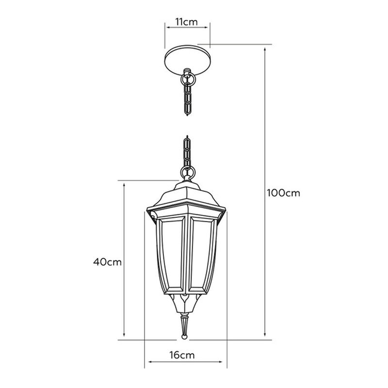 L&aacute;mpara Colgante Farol de Exterior, Base 27, 60... image number null
